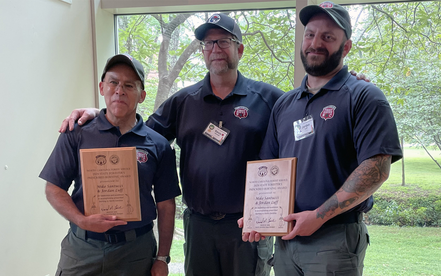 Mike Santucci, Assistant State Forester Kevin Harvell, Jordan Luff